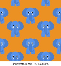 Cute pattern elephant cartoon vector illustration. Can be used for printing on T-shirts, baby clothes, fashion designs, baby shower invitation card.