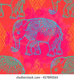 Cute pattern with Elephant. Illustration for design, pattern, textiles. Use for children's clothes, pajamas