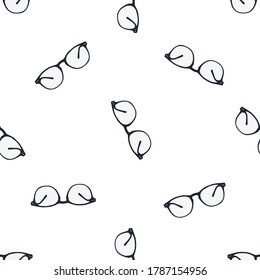 Cute pattern with eye glasses. Isolated eye glasses seamless pattern. 