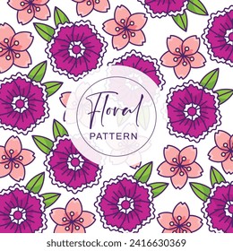 Cute pattern flower background seamless floral