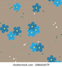 Cute pattern with flowers on a light background. Colorful minimalistic plants . Stylish hipster print for clothing or bedding. Suitable for posters, cards and gift wrapping. Eps 10