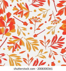 Geräumiges Muster mit Blumen auf weißem Hintergrund. Farbige minimalistische Pflanzen. Stilvolle Hipsterdrucke für Kleidung oder Bettwäsche. Geeignet für Poster, Karten und Geschenkpapier-Umhüllung.  Vektor eps10

