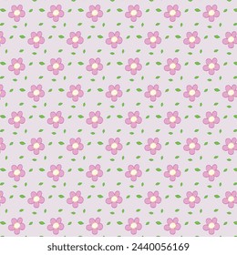 cute pattern with flowers, pink floral pattern seamless, vector illustration of repeat patterns design