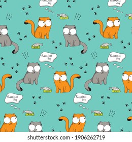 Cute pattern with funny cats