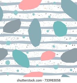 Cute Pattern with funny gemstones on white background with tiny dots. Seamless Baby Girl Shower Pattern with cute gemstones. Vector Illustration.