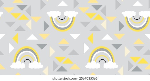 
CUTE PATTERN IN GENTLE COLORS. RAINBOW. WALLPAPER BACKGROUND