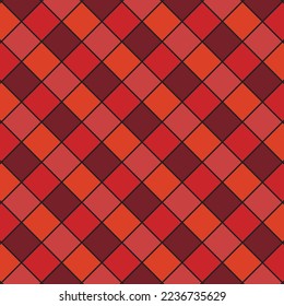 Cute pattern geometric style. square table pattern red background. Abstract,vector,illustration. use for texture,clothing,wrapping,decoration,carpet,wallpaper.