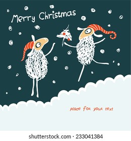 Cute pattern with gifts, birds, streamers and flowers. Seamless vector background for your design.