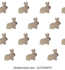 cute pattern gray bunnies on a light background