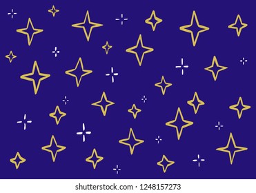 Cute Pattern with hand drawn stars doodle marker brush style background vector eps10 illustration