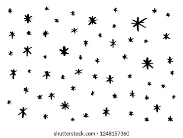 Cute Pattern with hand drawn stars doodle marker brush style background vector eps10 illustration