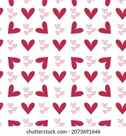 Cute pattern of Happy Mother's Day elements and text on a white background for textile designs or gift paper and bags
