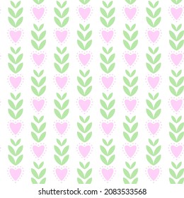 Cute pattern with hearts for fabric print, design paper.