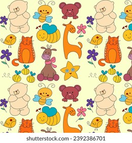 Cute pattern for kids with animals