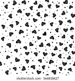 Cute pattern for kids, girls and boys. Creative vector background is made up of hearts and flowers. It can be used to create prints, packaging, invitations, simple designs.  