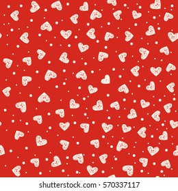 Cute pattern for kids, girls and boys. Creative vector background is made up of hearts and flowers. It can be used to create prints, packaging, invitations, simple designs.  Holiday packages.