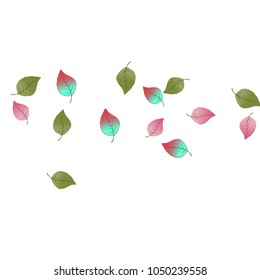 Cute  Pattern with Leaves for Greeting Card or Poster. Vector Background for Spring or Summer Design.
