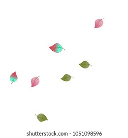 Cute  Pattern with Leaves for Greeting Card or Poster. Vector Background for Spring or Summer Design.
