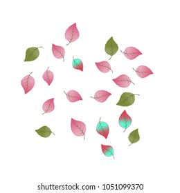 Cute  Pattern with Leaves for Greeting Card or Poster. Vector Background for Spring or Summer Design.
