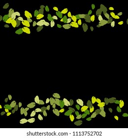 Cute  Pattern with Leaves for Greeting Card or Poster. Vector Background for Spring or Summer Design.

