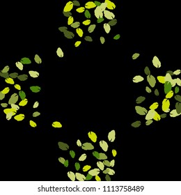 Cute  Pattern with Leaves for Greeting Card or Poster. Vector Background for Spring or Summer Design.

