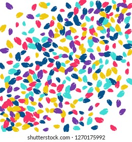 Cute  Pattern with Leaves for Greeting Card or Poster. Vector Background for Spring or Summer Design