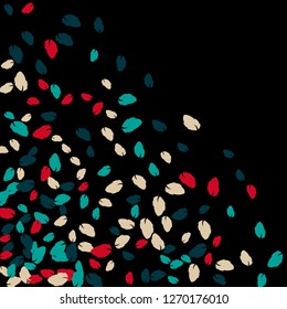 Cute  Pattern with Leaves for Greeting Card or Poster. Vector Background for Spring or Summer Design