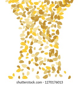 Cute  Pattern with Leaves for Greeting Card or Poster. Vector Background for Spring or Summer Design