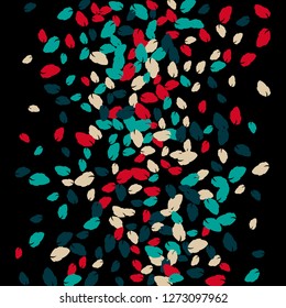 Cute  Pattern with Leaves for Greeting Card or Poster. Vector Background for Spring or Summer Design
