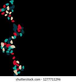 Cute  Pattern with Leaves for Greeting Card or Poster. Vector Background for Spring or Summer Design.
