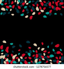 Cute  Pattern with Leaves for Greeting Card or Poster. Vector Background for Spring or Summer Design.
