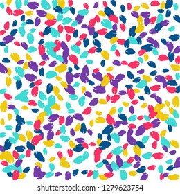 Cute  Pattern with Leaves for Greeting Card or Poster. Vector Background for Spring or Summer Design.
