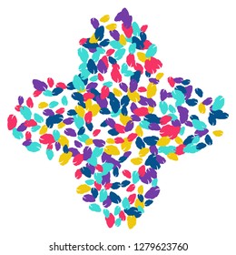 Cute  Pattern with Leaves for Greeting Card or Poster. Vector Background for Spring or Summer Design.
