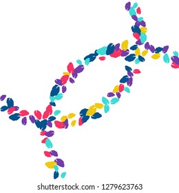 Cute  Pattern with Leaves for Greeting Card or Poster. Vector Background for Spring or Summer Design.
