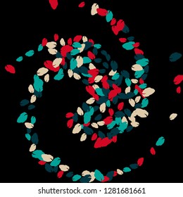 Cute  Pattern with Leaves for Greeting Card or Poster. Vector Background for Spring or Summer Design.

