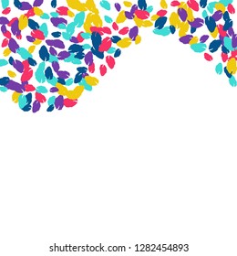 Cute  Pattern with Leaves for Greeting Card or Poster. Vector Background for Spring or Summer Design.
