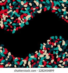 Cute  Pattern with Leaves for Greeting Card or Poster. Vector Background for Spring or Summer Design.
