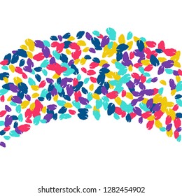 Cute  Pattern with Leaves for Greeting Card or Poster. Vector Background for Spring or Summer Design.
