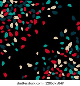 Cute  Pattern with Leaves for Greeting Card or Poster. Vector Background for Spring or Summer Design.
