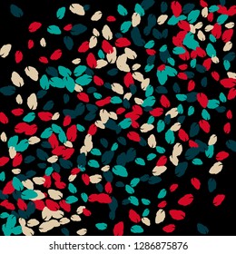 Cute  Pattern with Leaves for Greeting Card or Poster. Vector Background for Spring or Summer Design.
