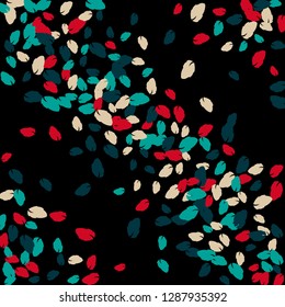 Cute  Pattern with Leaves for Greeting Card or Poster. Vector Background for Spring or Summer Design.
