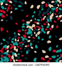 Cute  Pattern with Leaves for Greeting Card or Poster. Vector Background for Spring or Summer Design.
