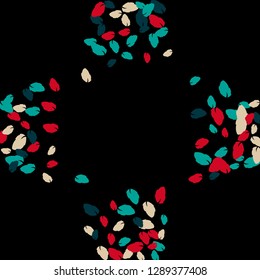 Cute  Pattern with Leaves for Greeting Card or Poster. Vector Background for Spring or Summer Design.
