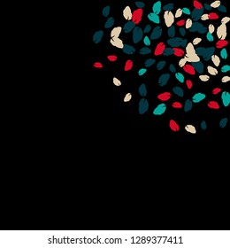 Cute  Pattern with Leaves for Greeting Card or Poster. Vector Background for Spring or Summer Design.
