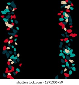 Cute  Pattern with Leaves for Greeting Card or Poster. Vector Background for Spring or Summer Design.
