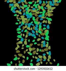 Cute  Pattern with Leaves for Greeting Card or Poster. Vector Background for Spring or Summer Design.
