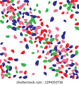 Cute  Pattern with Leaves for Greeting Card or Poster. Vector Background for Spring or Summer Design.
