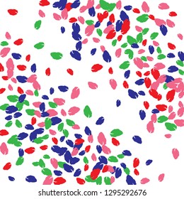 Cute  Pattern with Leaves for Greeting Card or Poster. Vector Background for Spring or Summer Design.

