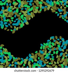 Cute  Pattern with Leaves for Greeting Card or Poster. Vector Background for Spring or Summer Design.
