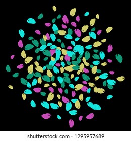 Cute  Pattern with Leaves for Greeting Card or Poster. Vector Background for Spring or Summer Design.
